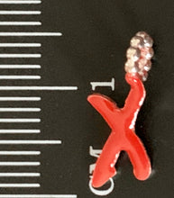 Load image into Gallery viewer, Red Enamelled Mini “X” in Sterling Silver
