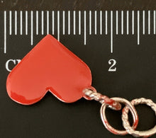 Load image into Gallery viewer, Sterling Silver Heart Charm with Red Enamel.
