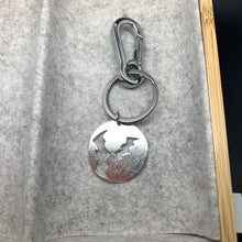 Load image into Gallery viewer, Sterling silver bat disc keyring
