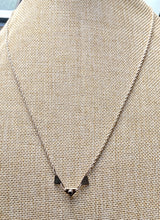 Load image into Gallery viewer, Sterling silver bezel set blue sapphire; 3 triangles necklace
