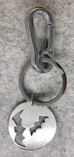 Load image into Gallery viewer, Sterling silver bat disc keyring
