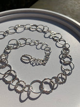 Load image into Gallery viewer, Handmade Chain Necklace with Square Feature links.
