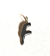 Load image into Gallery viewer, Sterling Silver, Letter ‘F’ Charm - Black enamel
