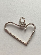 Load image into Gallery viewer, Asymmetric Twister Sterling Silver Heart Charm Holder/ Pendant.
