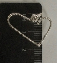 Load image into Gallery viewer, asymmetric twisted sterling silver heart charm holder/pendant height
