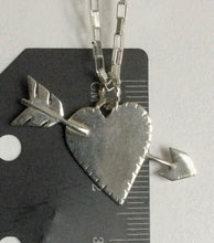 Load image into Gallery viewer, Sterling Silver Vintage Inspired Arrow Through the Heart Pendant.
